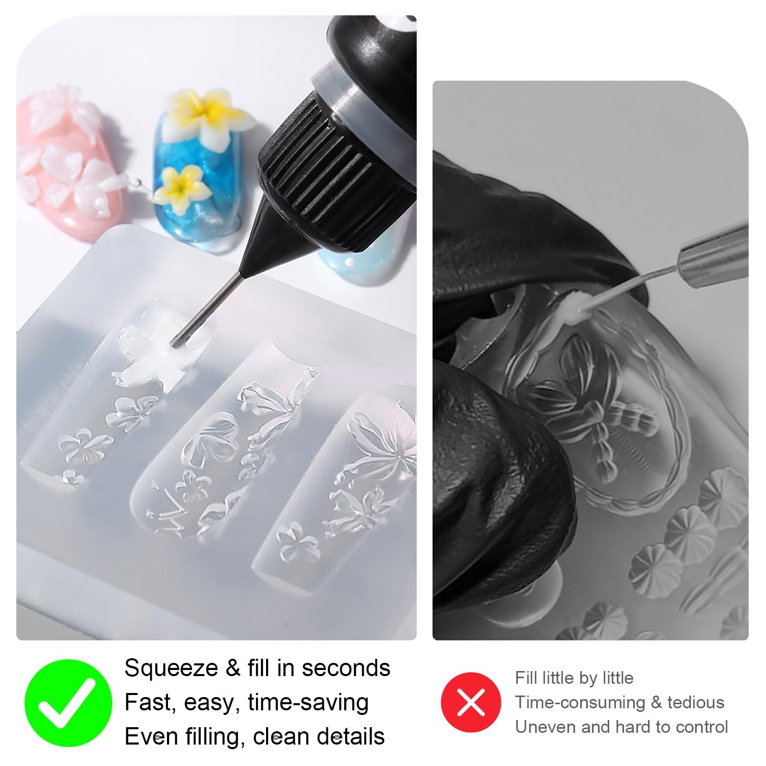 3D Nail Mold Gel, 15g Soft Molding Nail Gel for Sculpting Carving Silicone Mo…
