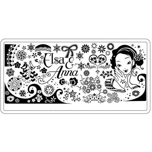Dream Girl Stamping Nail Art Image Plate Design Rectangle XL Jumbo Stencil Metal