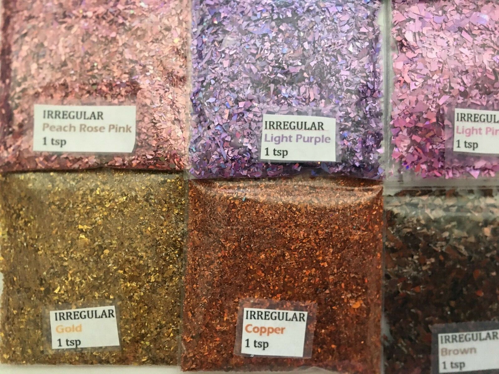 Solvent Resistant IRREGULAR shape Glitter U Choose Color Nail Art Face Crafts