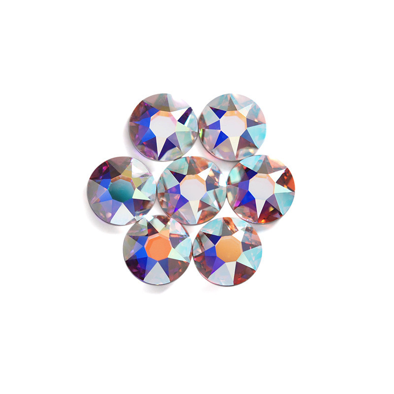 1440pcs Shiny AB & Clear Glass Crystal Non Hotfix Flatback Rhinestones Nail Art