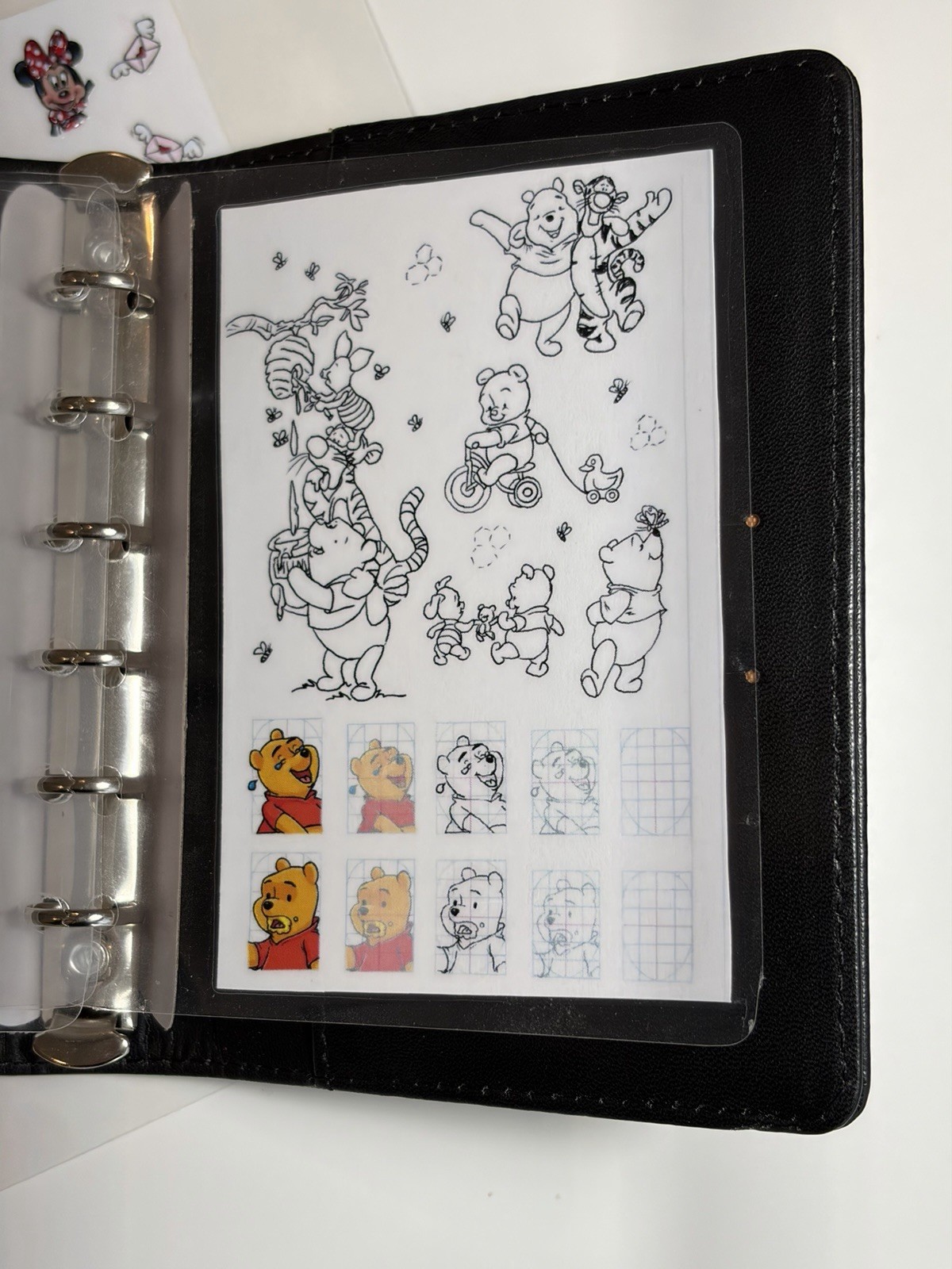 Cartoon Character Nail Art Sticker Book-20 Laminated Pages, Pro Brush & Glue Set
