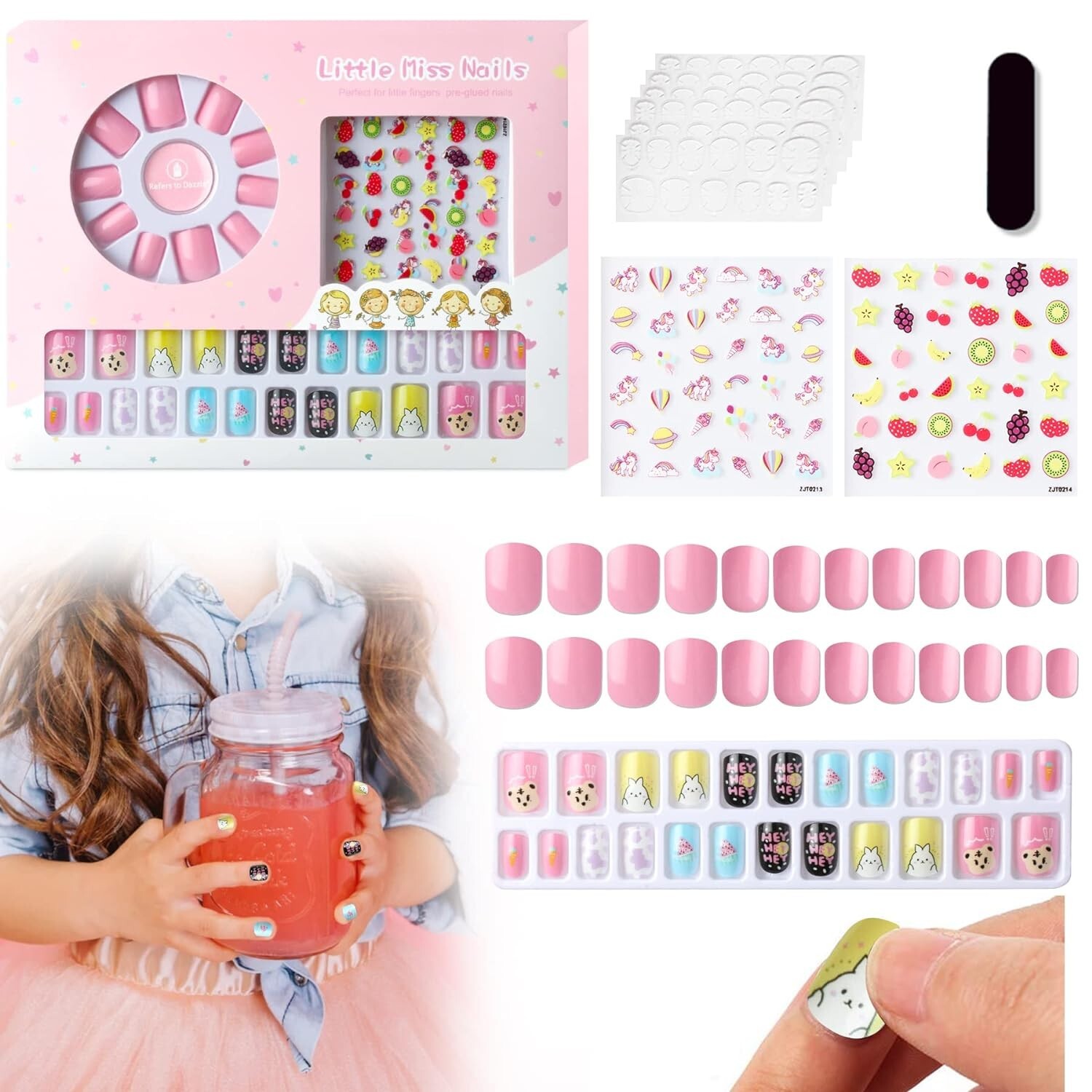 Refers to Dazzle 48 False Children’s Nails for Pressing Nails Nail Art Kits