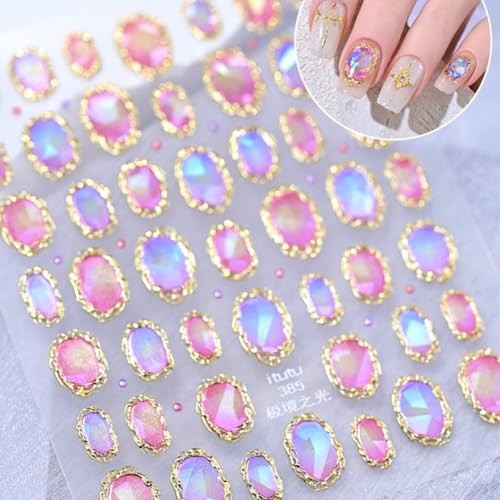 Gold Nail Stickers 5D Embossed Aurora Mirror AMIN Stickers Amin Stickers-26