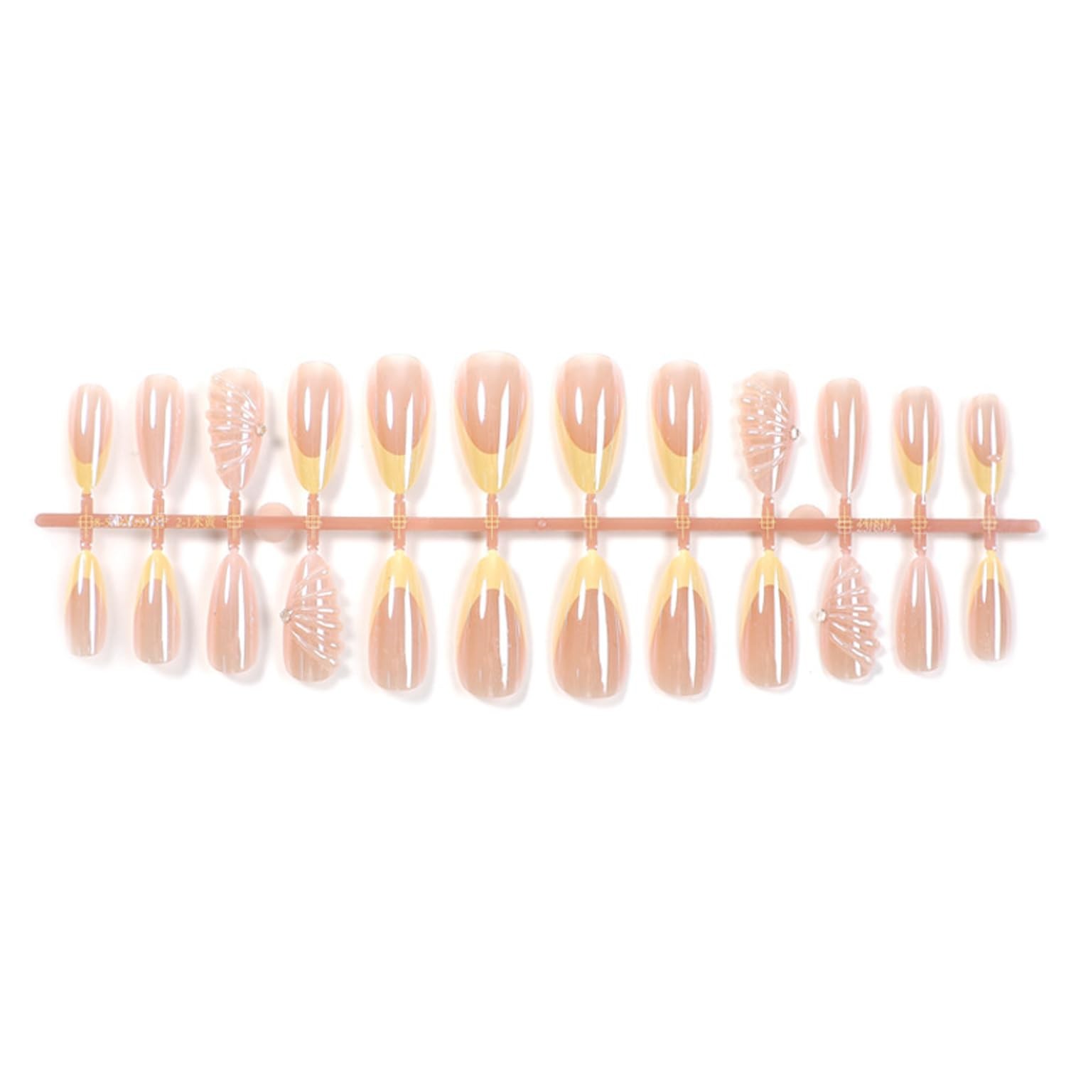 Almond Press on Nails Medium Fake Nails with 3D Pearls Designs White Gradient…