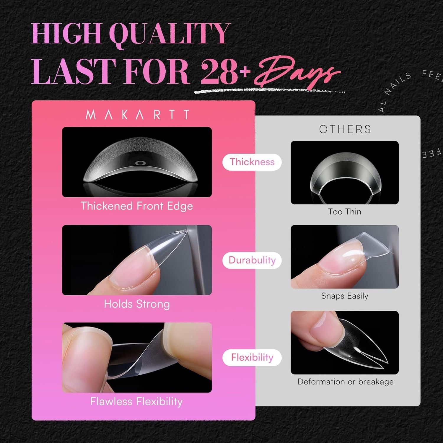 Flexible & Elegant Medium Almond Stiletto Nail Tips – 504 PCS Clear Press-Ons