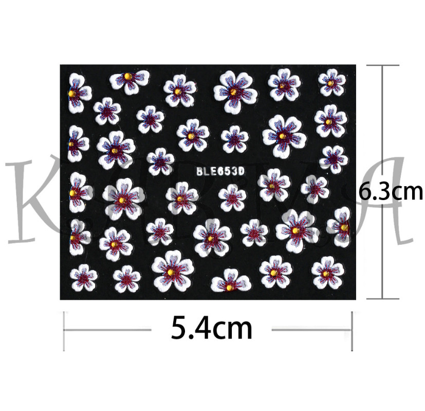 12PCS Manicure Clover Flower Blossom Decal 3D Nail Sticker Decor Slider DIY NH9