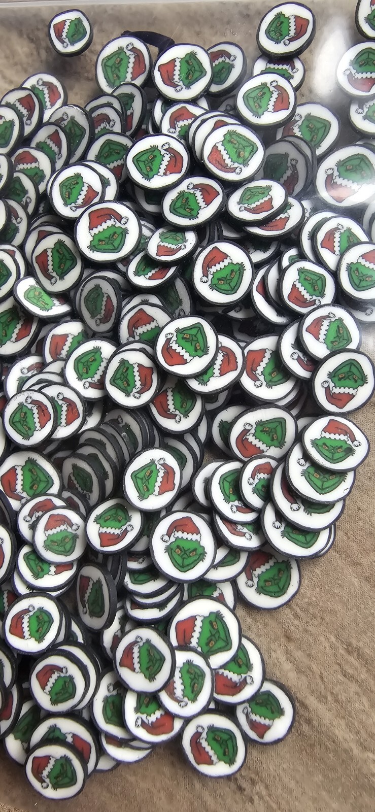 10g bag clay 5mm Size grinch for crafts resin art card making Christmas nr6
