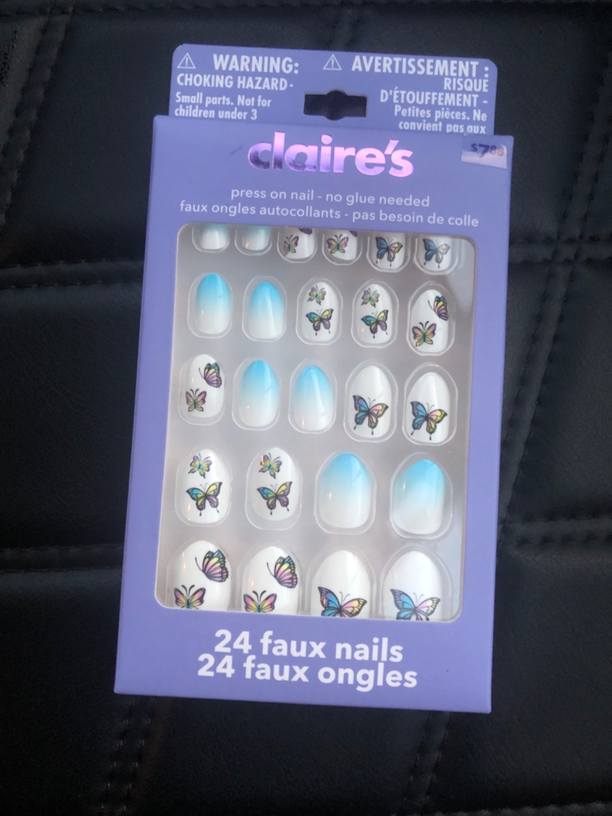 Lot Of 5 Claire’s Press On Nails For Girls 24 Total NIB