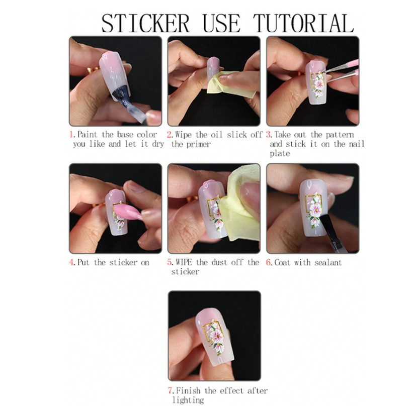 2 Sheet Nail Stickers 5D Embossed Flower Butterfly Petals Nail Decor for Women