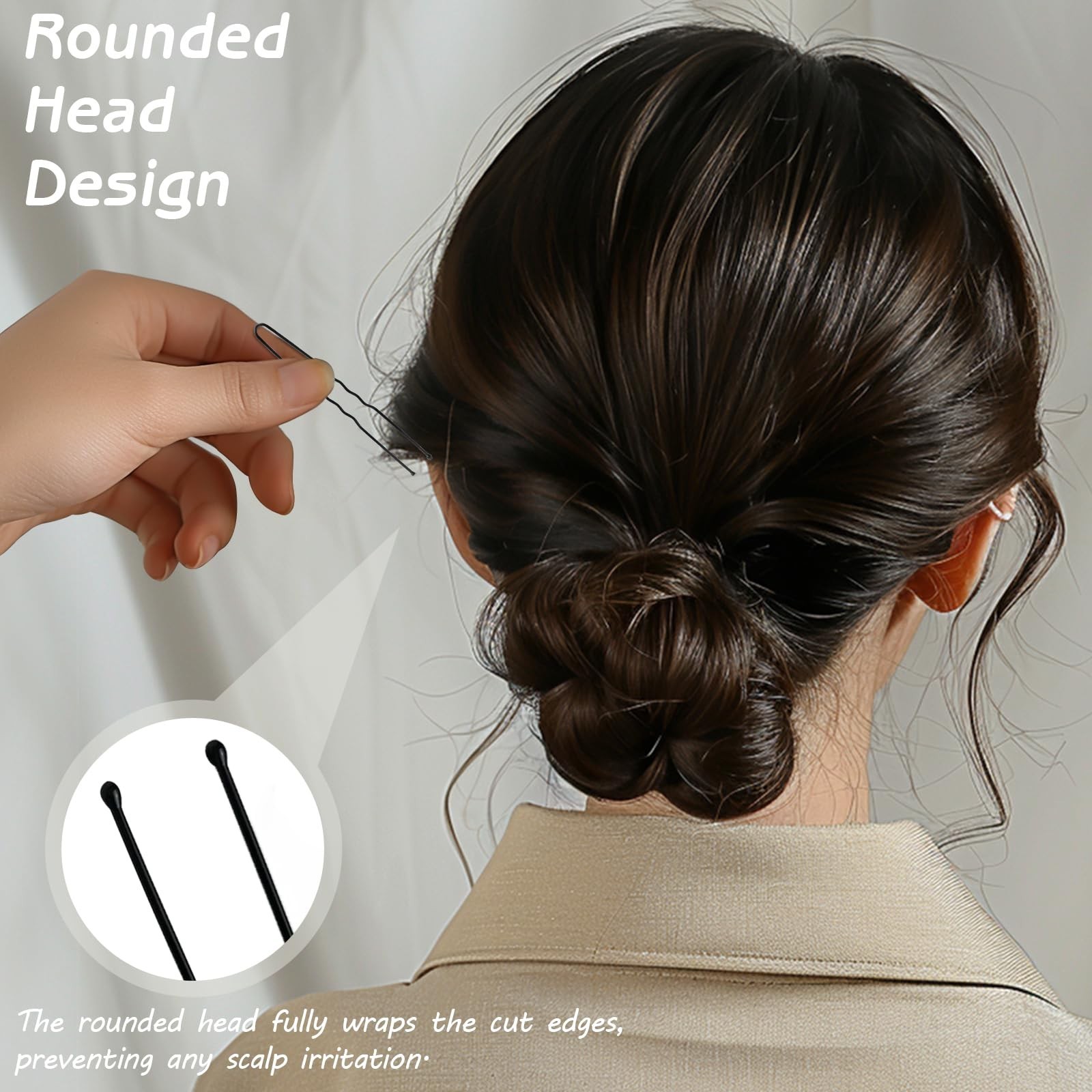 100 Pack Durable U-Shaped Hair Pins for Women’s Thick Hair, Classic Black Sty…