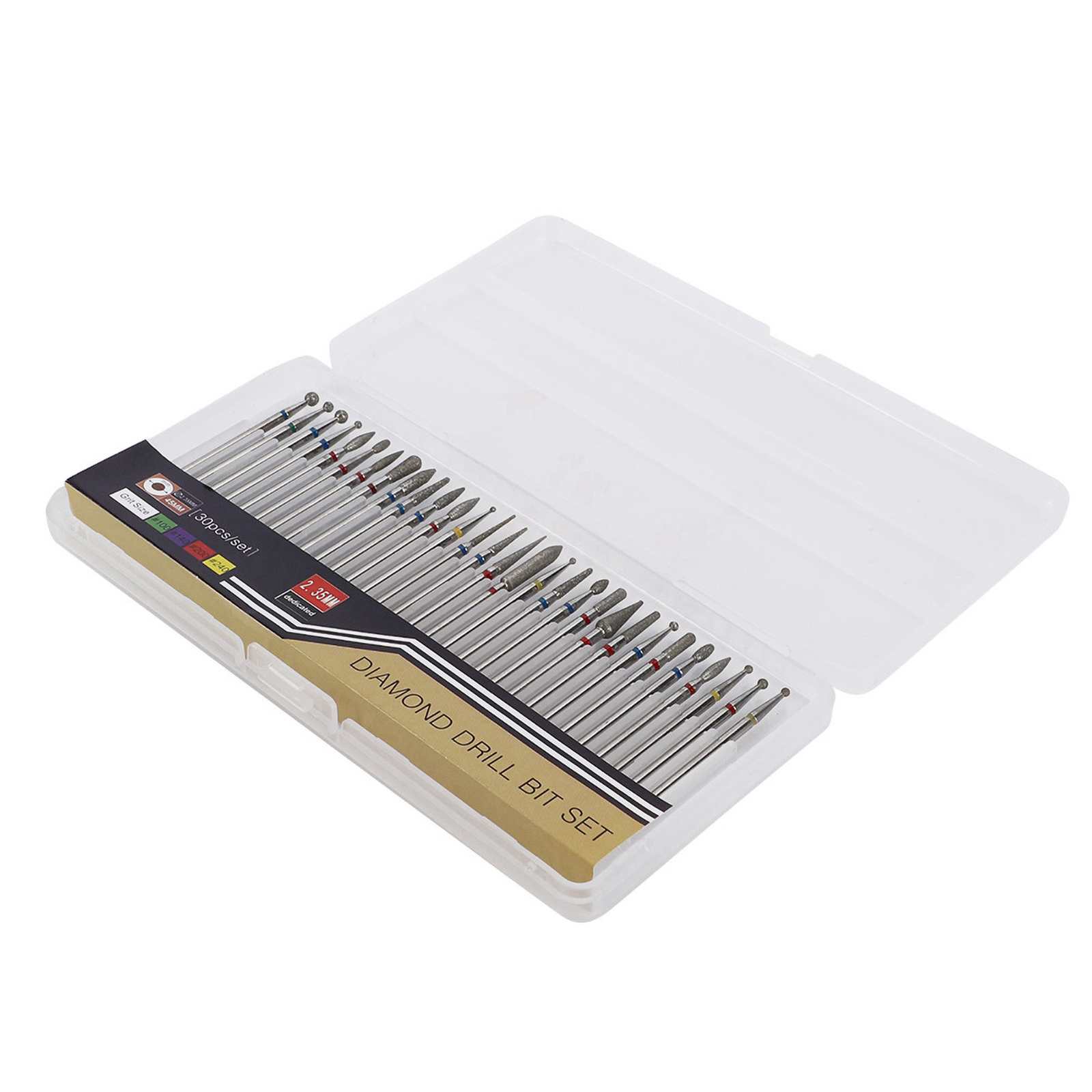30Pcs/Set Diamond Grinding Head Nail Art Drill Polish Head Kit Nail Drill
