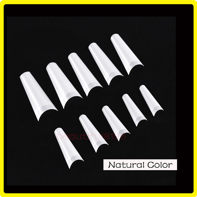 500/1000Pcs Acrylic Nail Manicure Decor Half Cover C Curve Nail Art False Tips