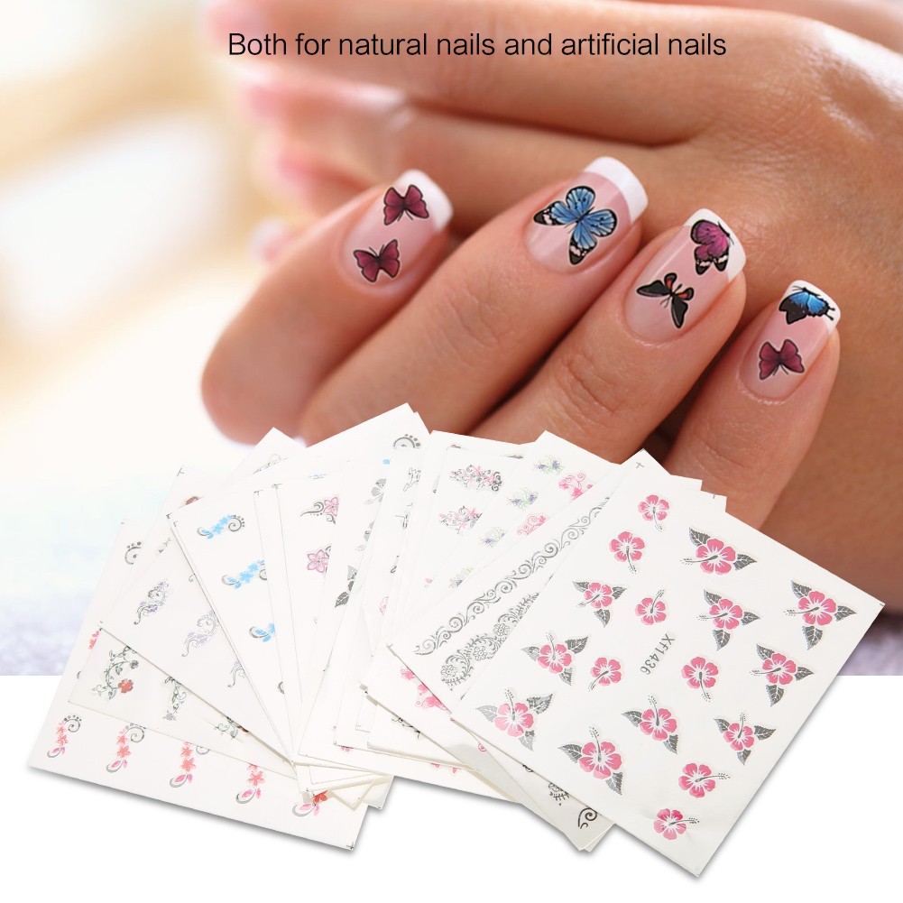 50 Sheets Mixed Flower Cartoon Nail Art Water Transfer Sticker Nail