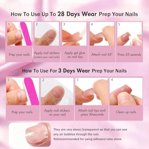 Navy Blue Short Fake Nails – Medium Square – Royal Blue Press On
