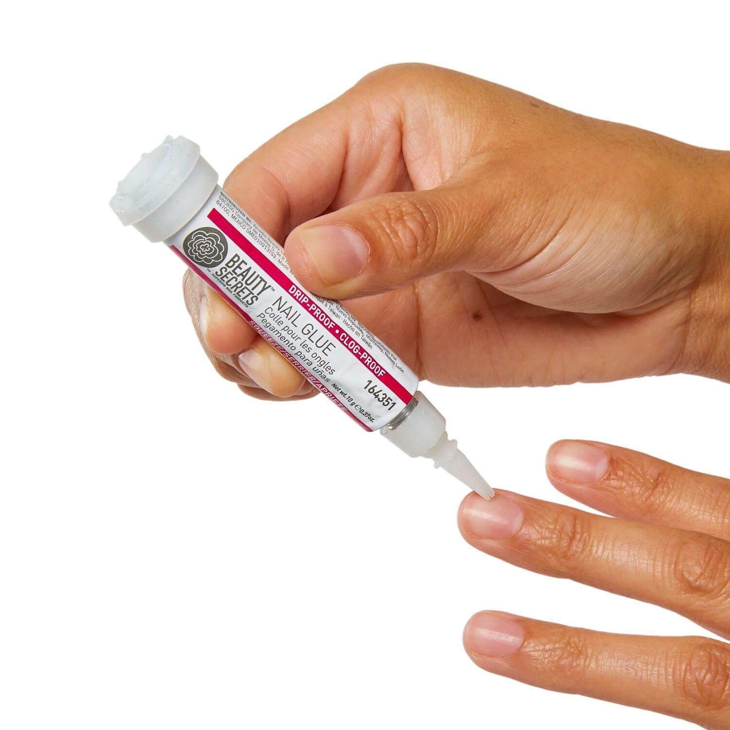 Drip & Clog Proof Nail Glue 1 Pack + Zebra Cushion Nail File 180/100 Grit