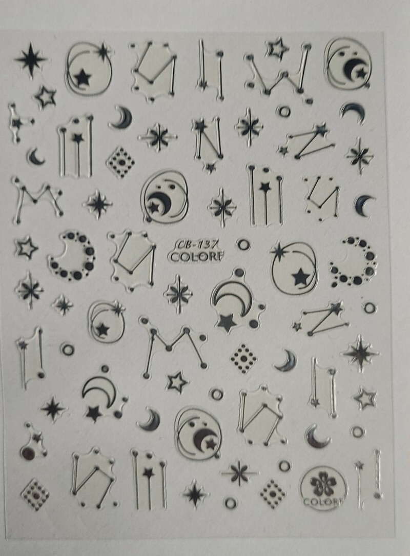Galaxy Silver Nail Art Stickers