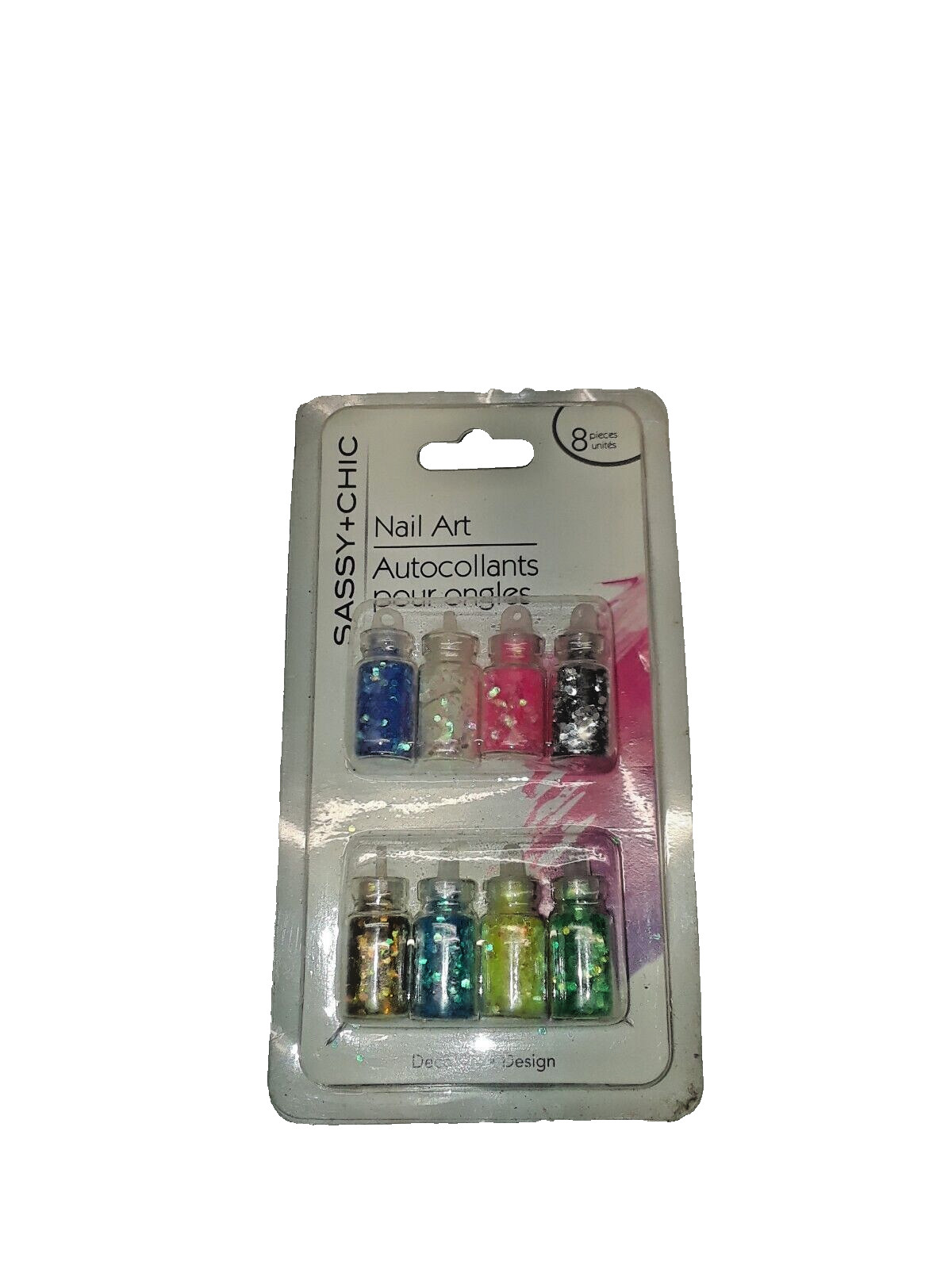 Sassy + Chic Nail Art 8 Mini Bottles. Decorate Design. New