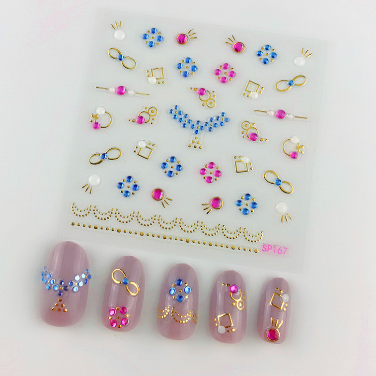 Nail Art 3D Nail Decal Stickers Beauty Sticker Adhesive Gold Snowflake Flower