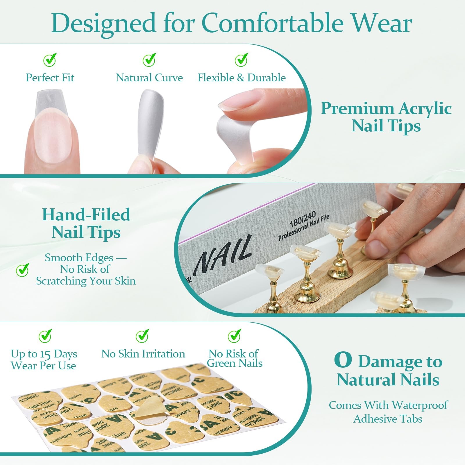 MOKAYIMO Milky White Short Almond Nails S