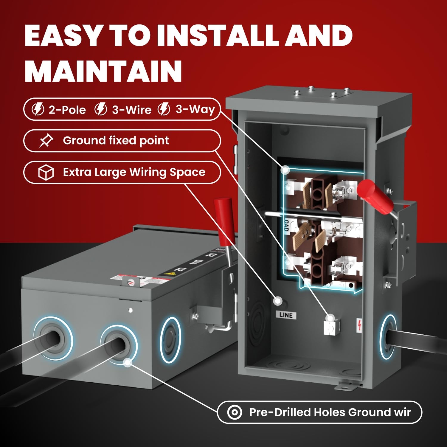 200A Manual Generator TransfeDuty 48000W General Double-