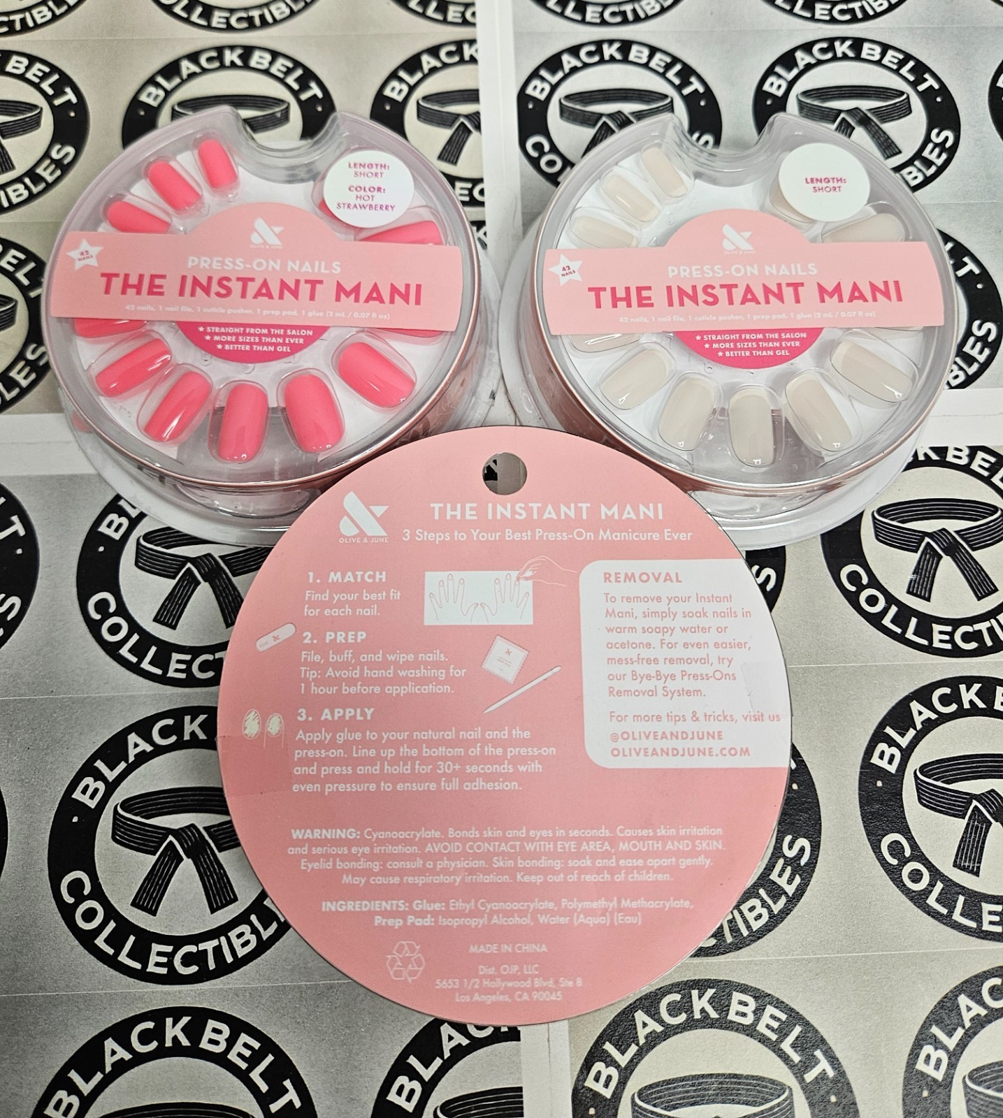 3 x Olive & June Instant Mani Press On Variety Nails Short