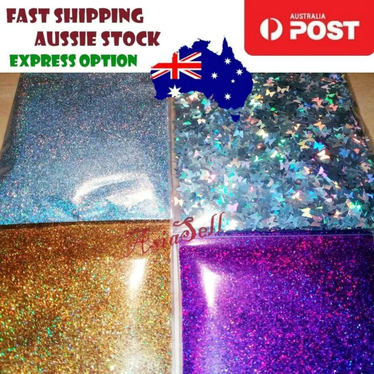 10g Holographic Glitter Silver Purple Nail Flakes Bling Decoration Nails Art