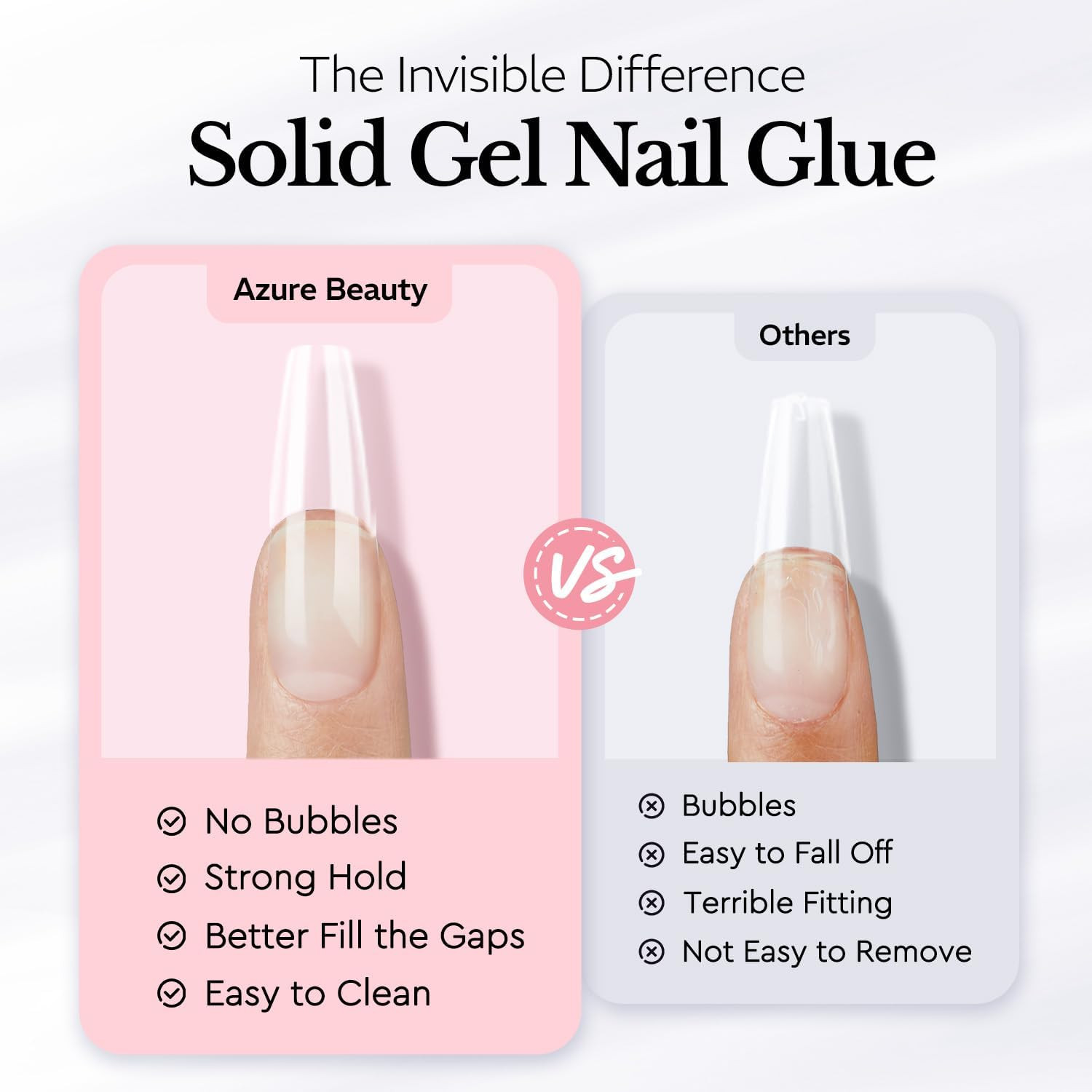 AZUREBEAUTY Solid Nail Glue Gel for Nail Tips, 30G Gel Nail Glue for Acrylic