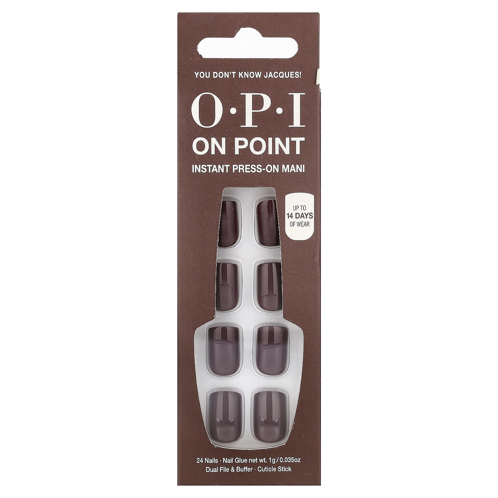 On Point, Instant Press-On Mani, Short Length, You Don’t Know Jacques!, 27 Piece