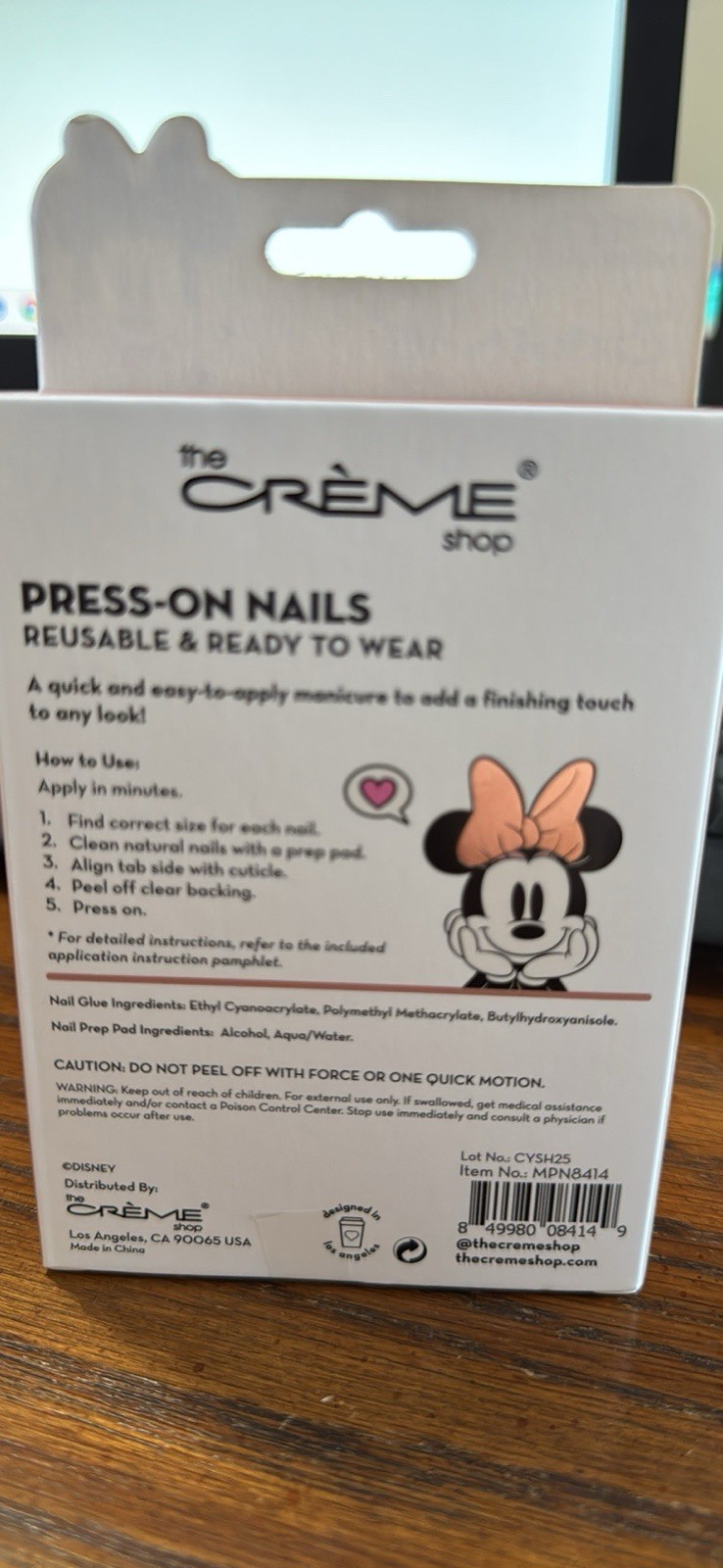 the Crème shop Disney Minnie Mouse Gel-Effect Press-On Nails Medium Almond