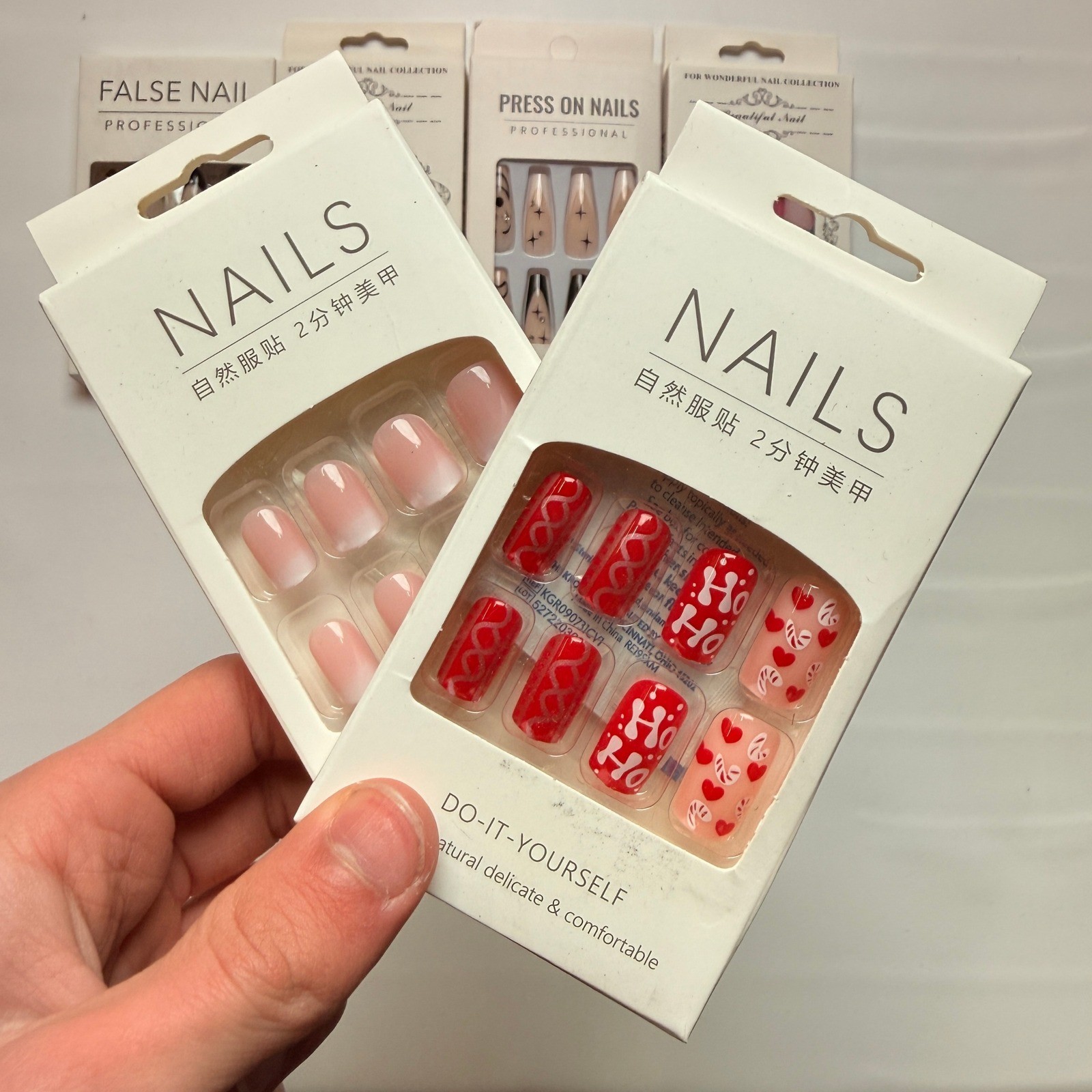 Lot of 10 Pack of 24 New False Press On Nails Assorted Designs and Colors №N39
