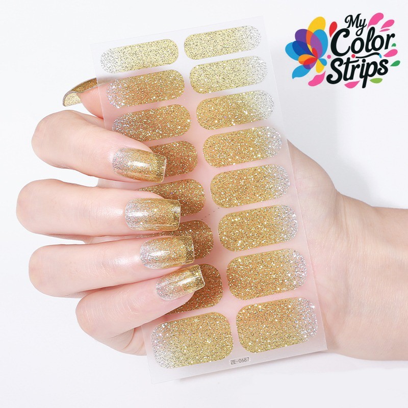 Full Size Nail Wraps Stickers Polish Look Art Glitter Ombre/French Nails USA