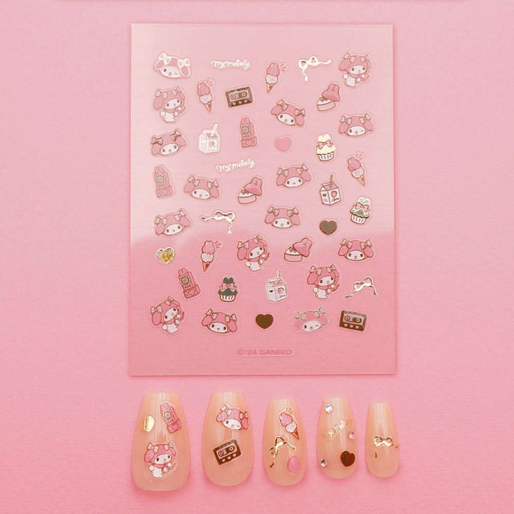 My Melody Nail Stickers Set – 2 Sheets | Pretty Kawaii Nail Art Sanrio Korea