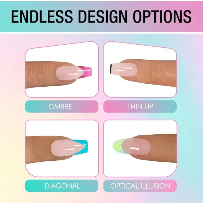 2pcs Salon Perfect French Tip Nail Stamper Diy Nail Art Stamping Tool