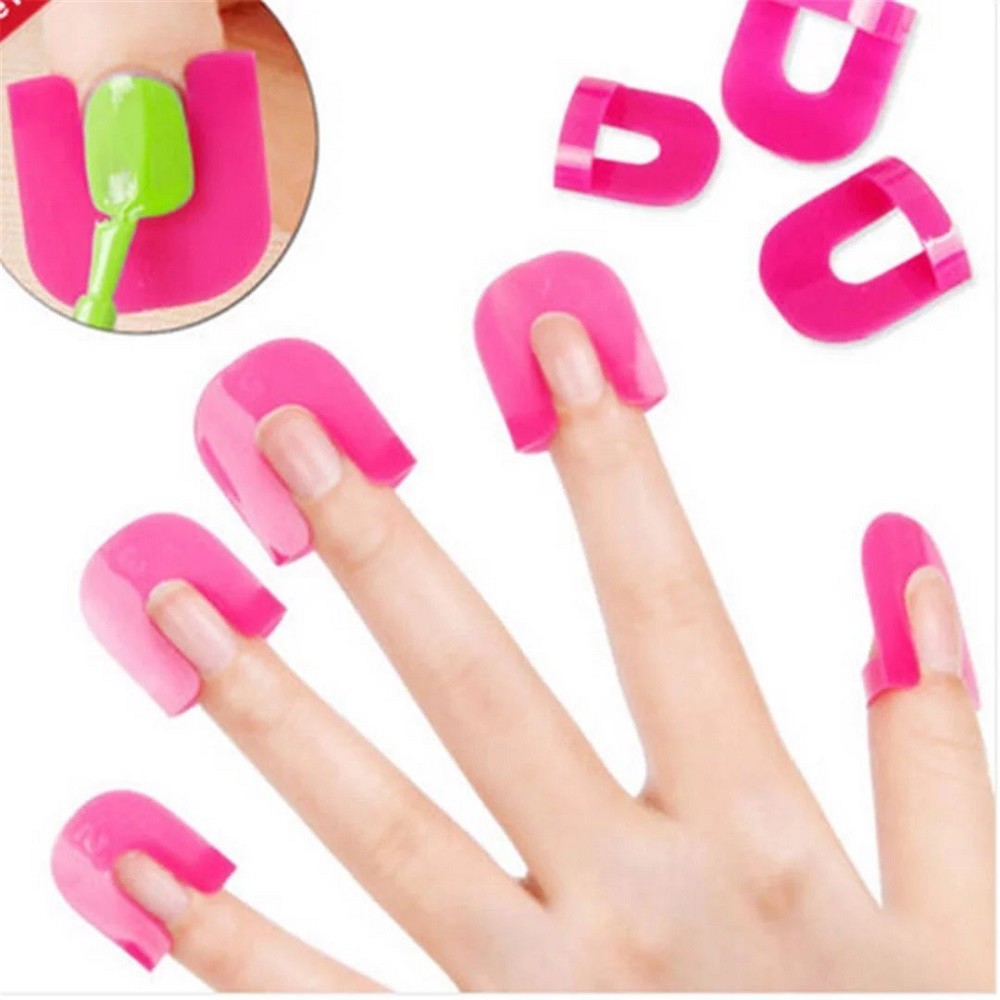 26pcs U-Shape Nail Polish Protectors Reusable Finger Cover Stencils for DIY LOT