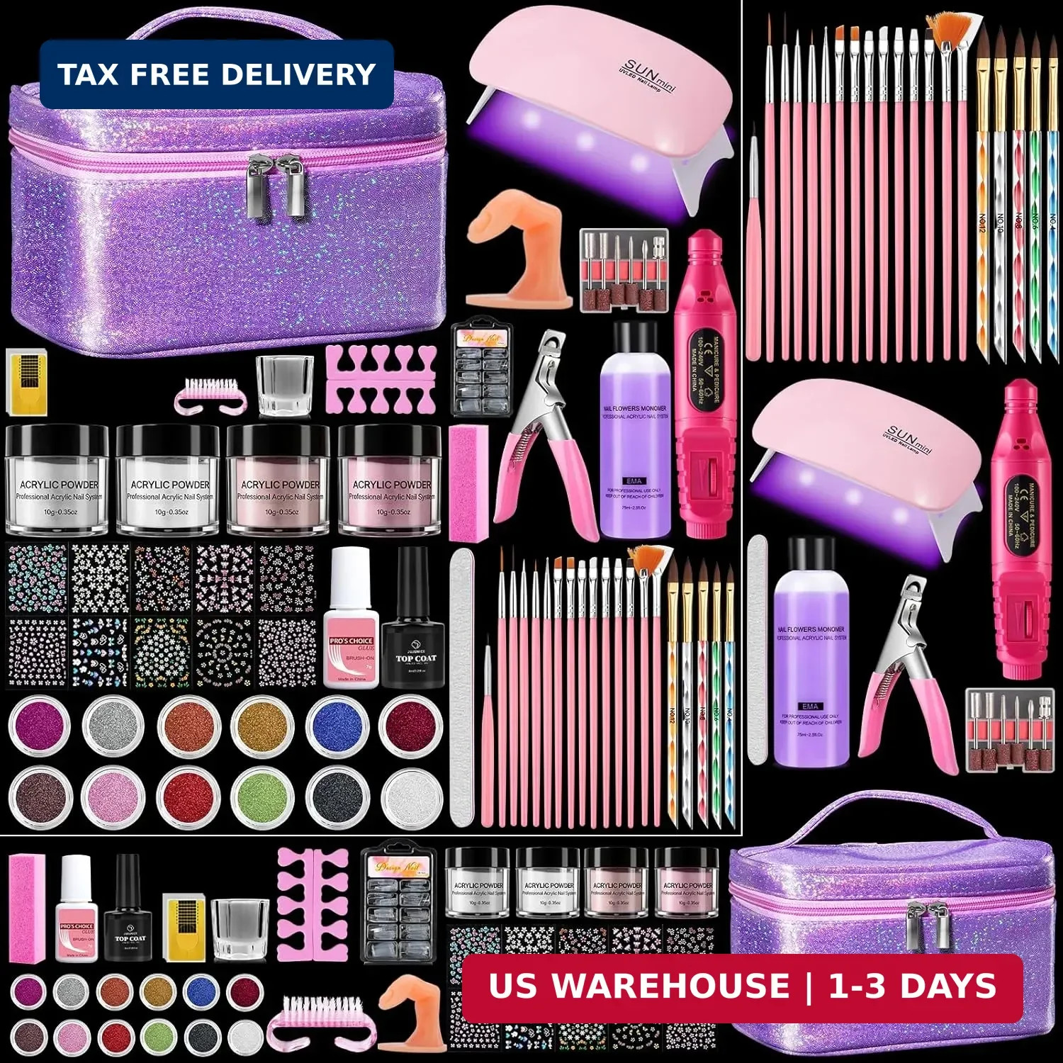 Nail Kit for Beginners with Everything: Professional Nails Kit Acrylic Set