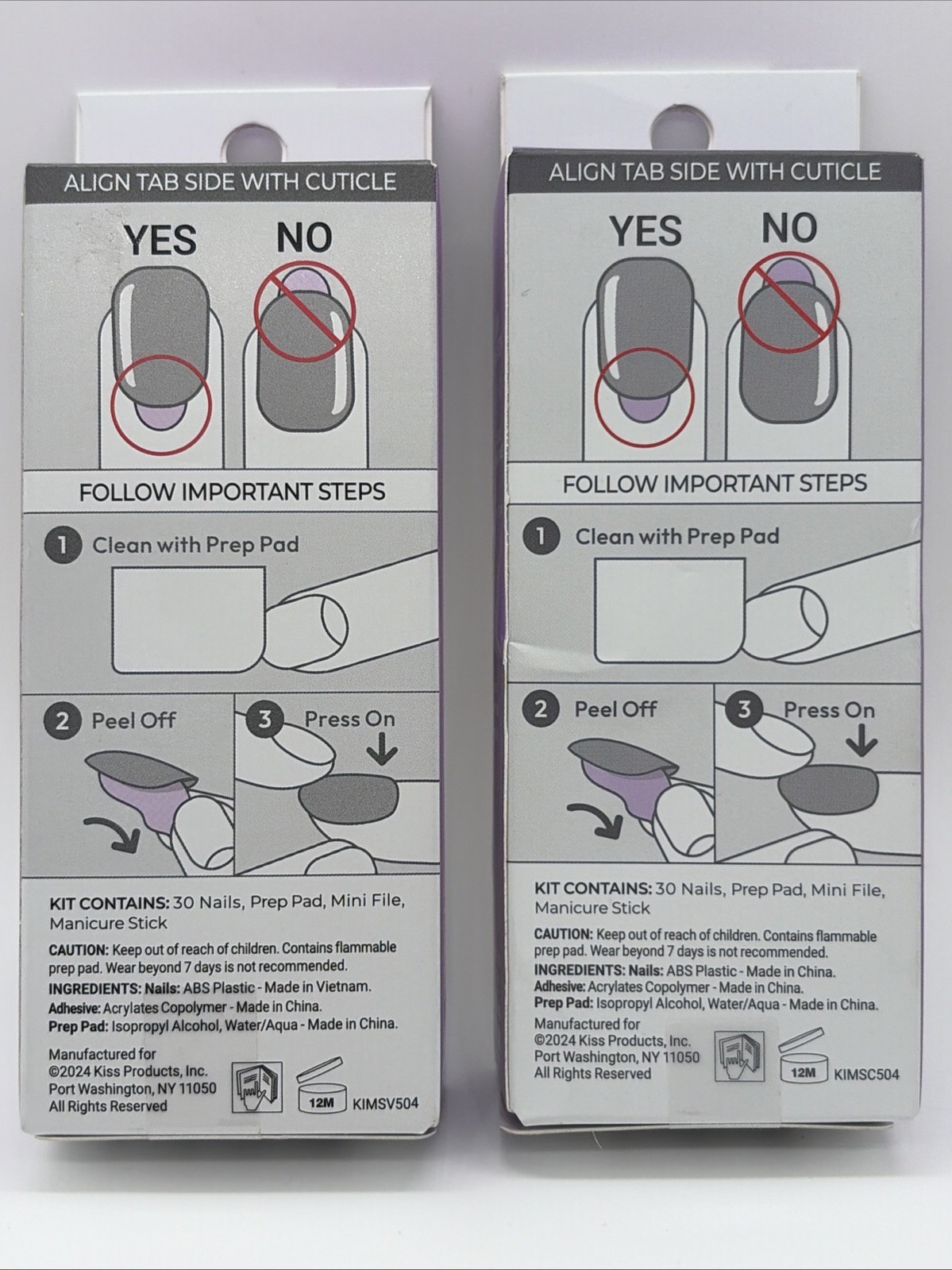 KISS Impress Press on Nails Short Oval Lot Of 2 Sets M2