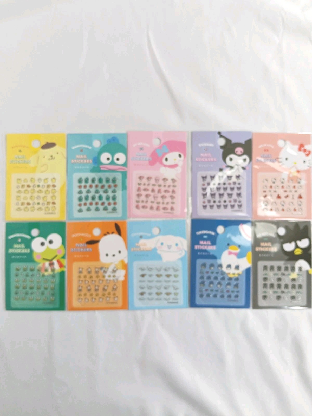 Sanrio Nail Stickers 10PCS Complete Set Hello Kitty Kuromi