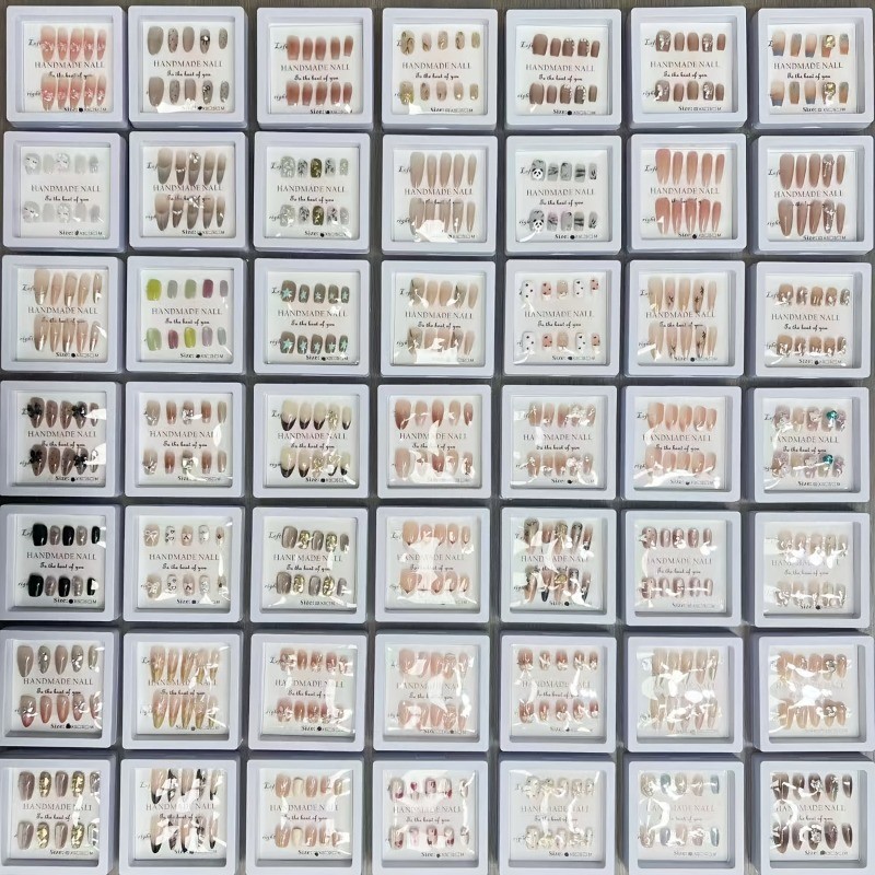 240 Pieces/10 Packs Mixed Color Random Combination Medium, Sparkling Nail Art