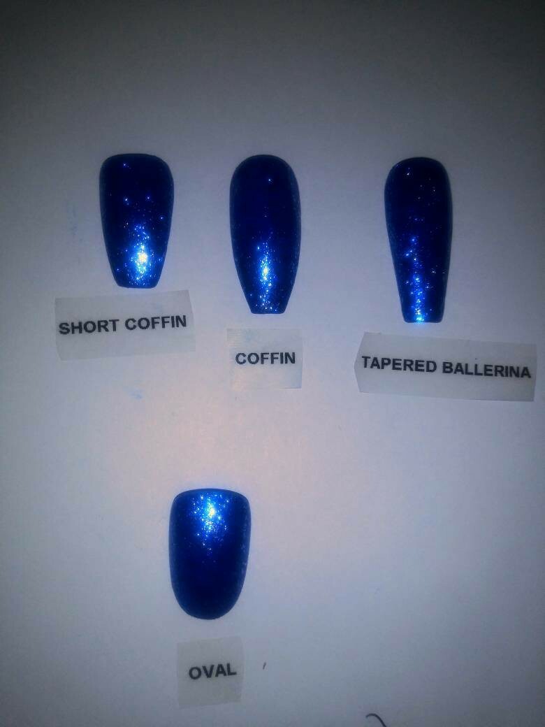 Neon Rainbow ombre gel nails bling long coffin PRESS ON NAILS