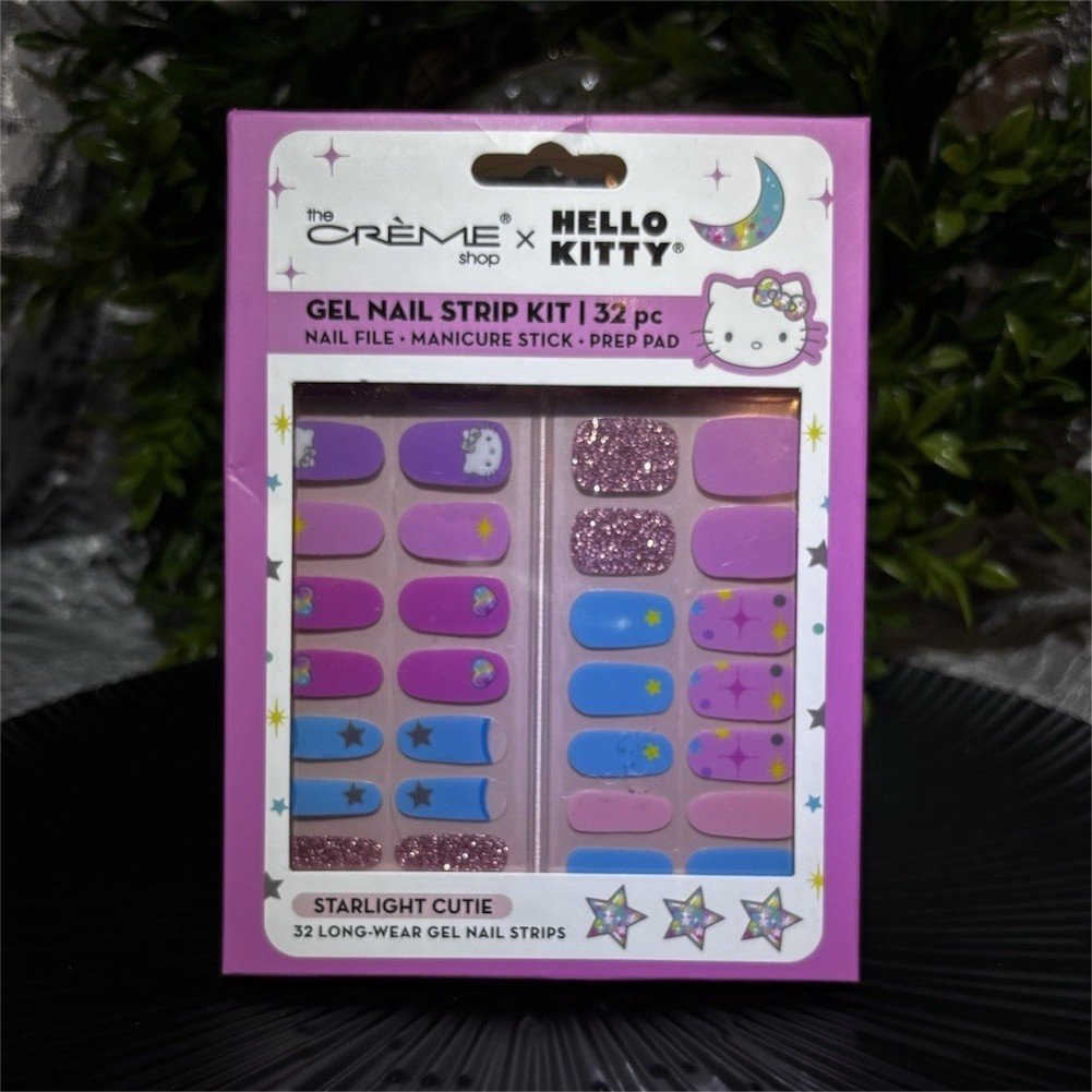 The Crème Shop x Hello Kitty Starlight Gel Nail Strip Kit Pink Purple