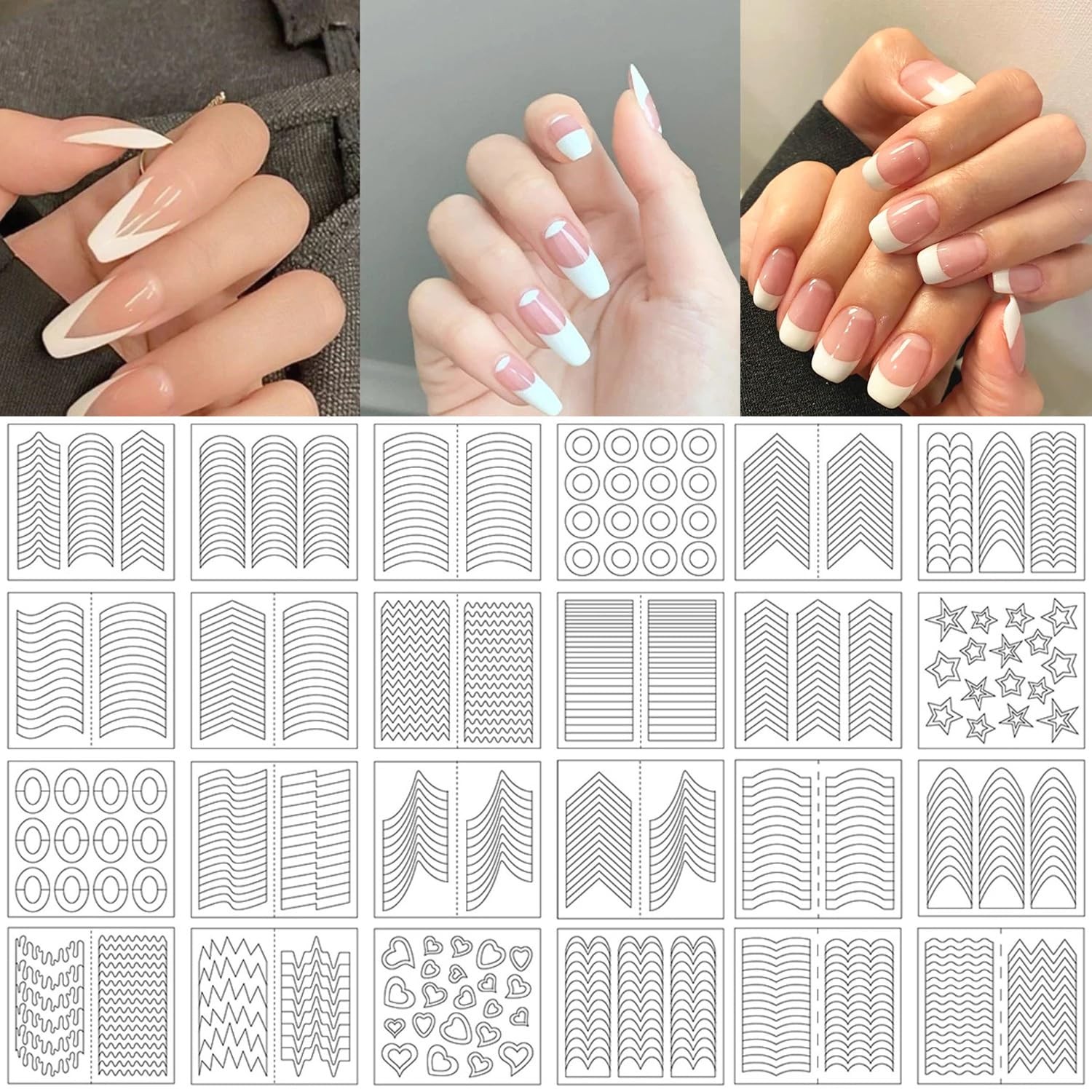 French Tip Nail Guides Stickers Self-Adhesive French Manicure Strips for Edge…