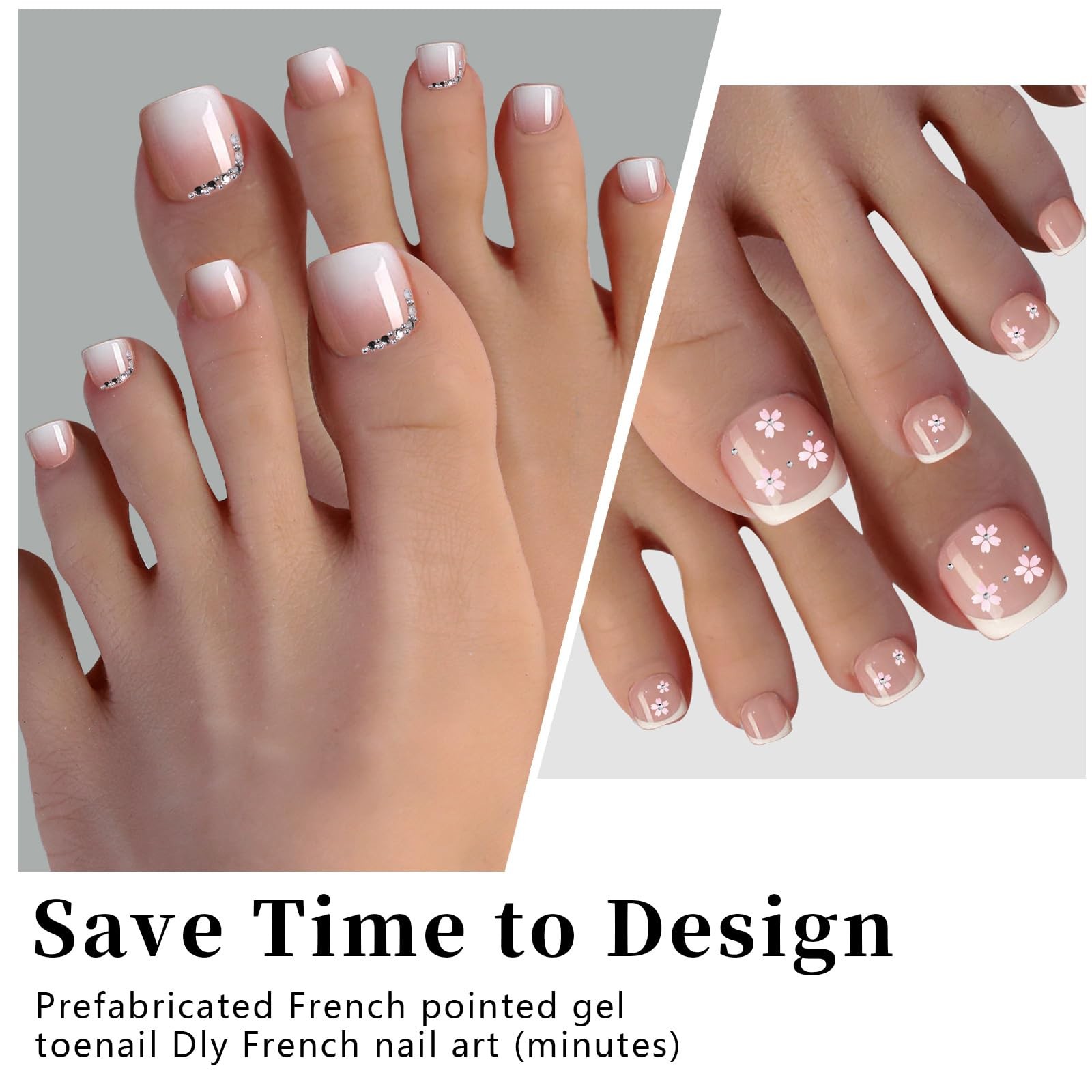 Toe Nail Tips,French Press On Toenails For Women,120Pcs Press On Nails,Square…