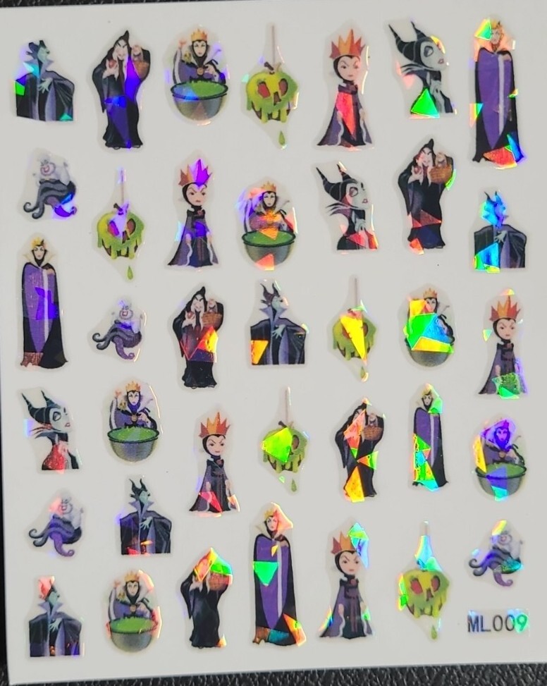 Malecifent Reflective Halloween Nail Art Stickers.