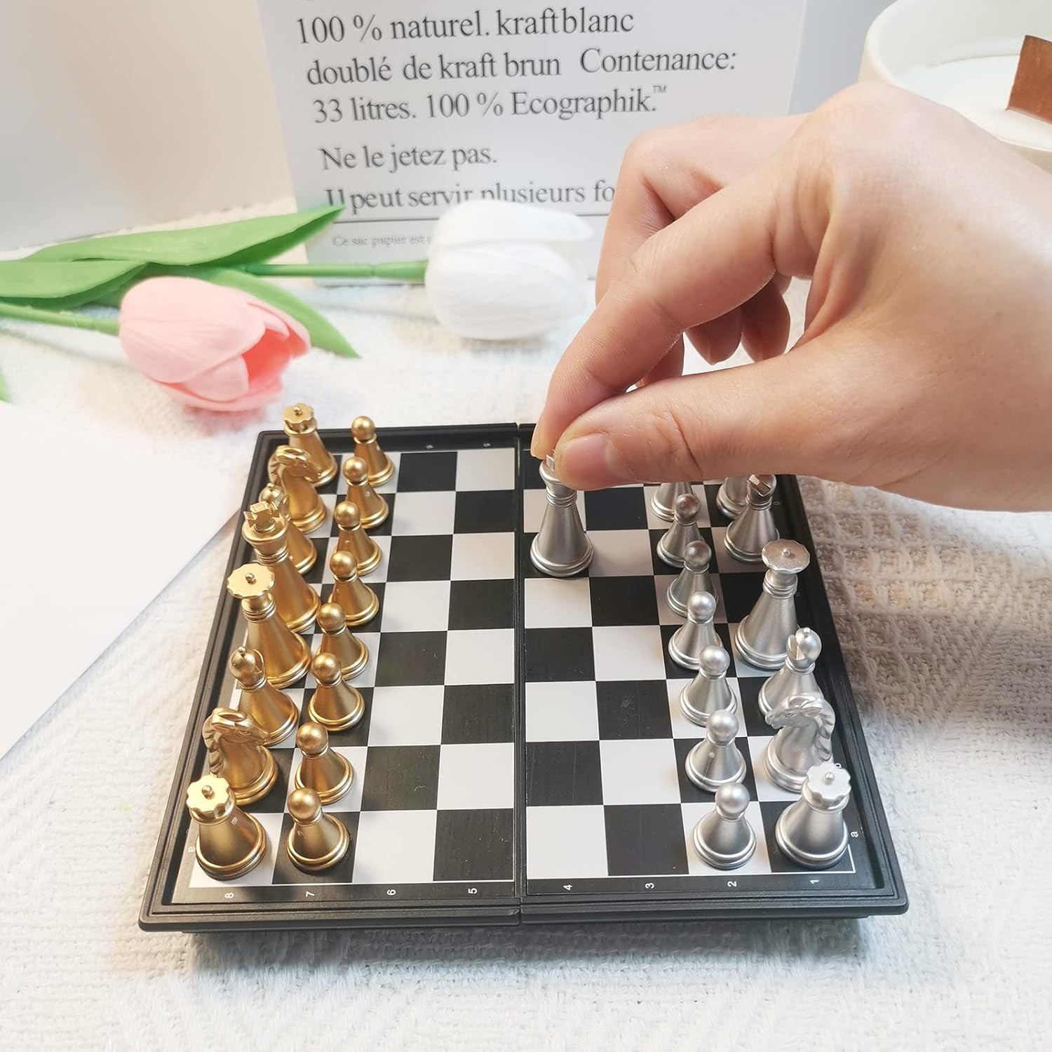 Magnetic Travel Chess Set – 5.11″ Folding Board, Portable Mini Game (X-Small)