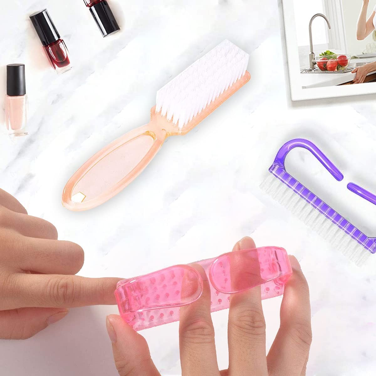 Versatile Nail Cleaning Brushes – Perfect for Home and Travel, 5 Pack
