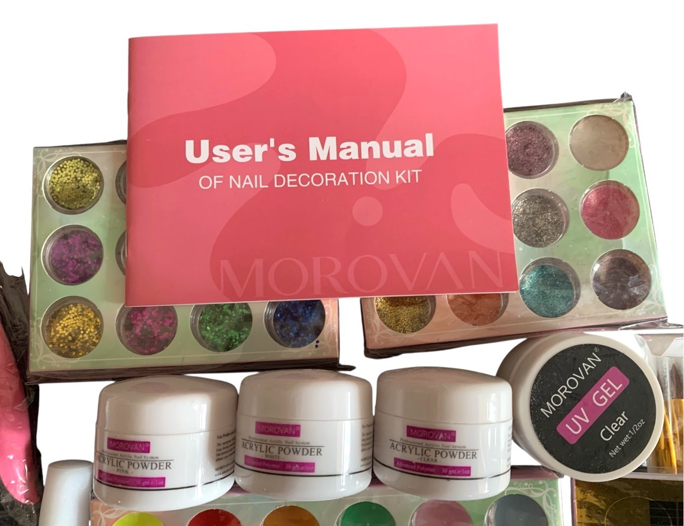 Morovan Acrylic Professional Nail Art Set 42 Colors Tools Nails Complete Kit NEW