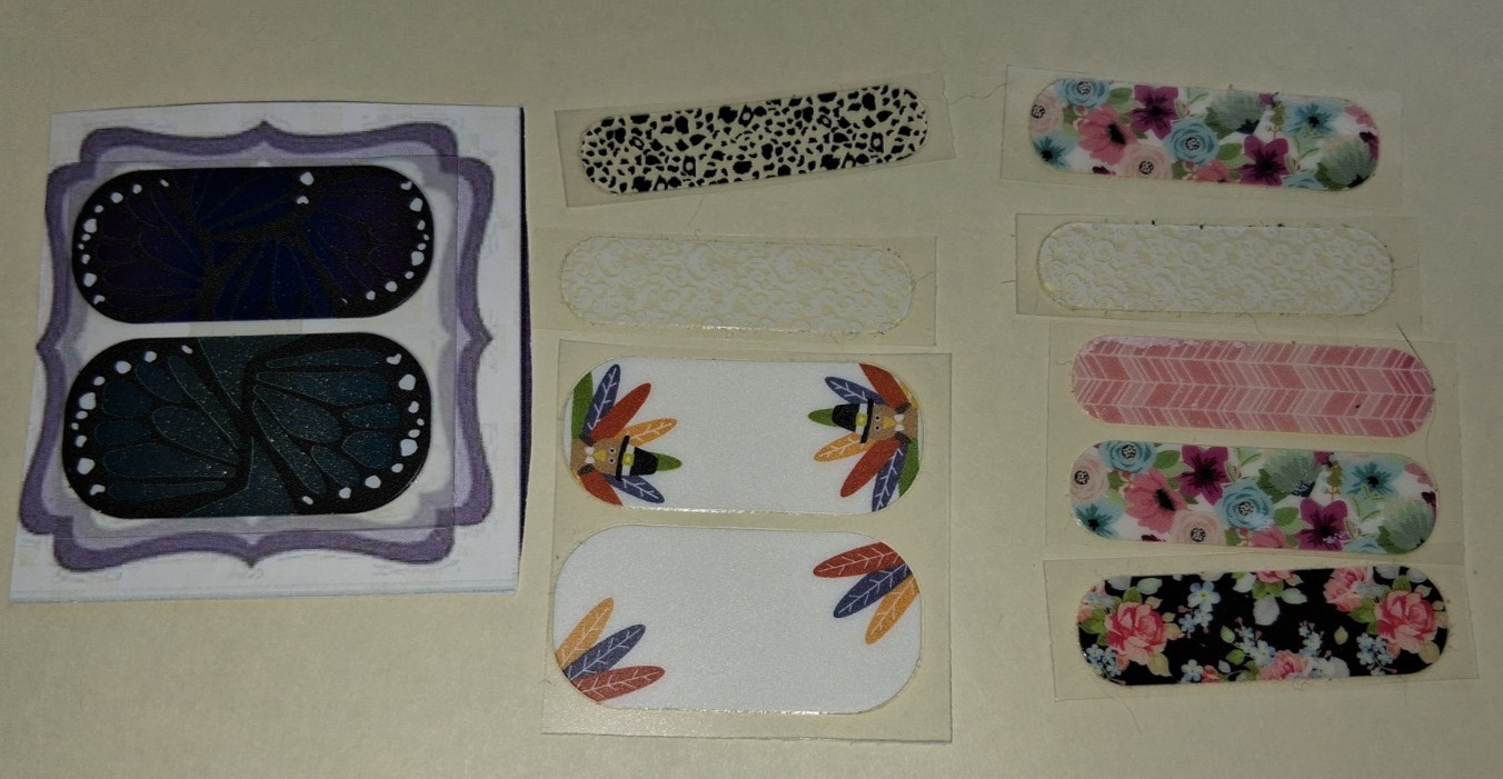 Jamberry Lot Nail Wraps Pink Pizzazz Lavender Garden Turkey Flower Butterfly