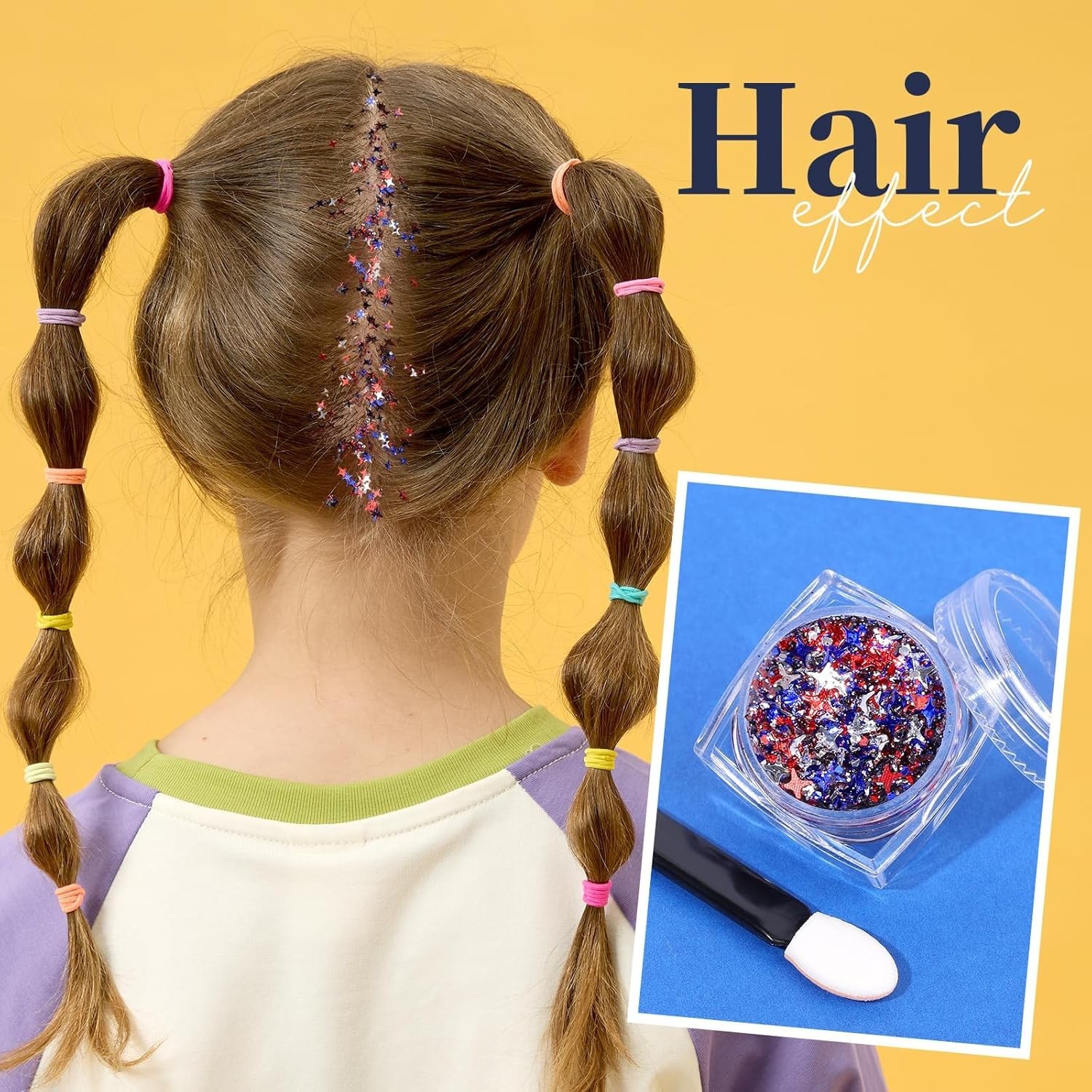4th of July Hair & Body Glitter Gel – 6 Fun Shapes for Every Celebration