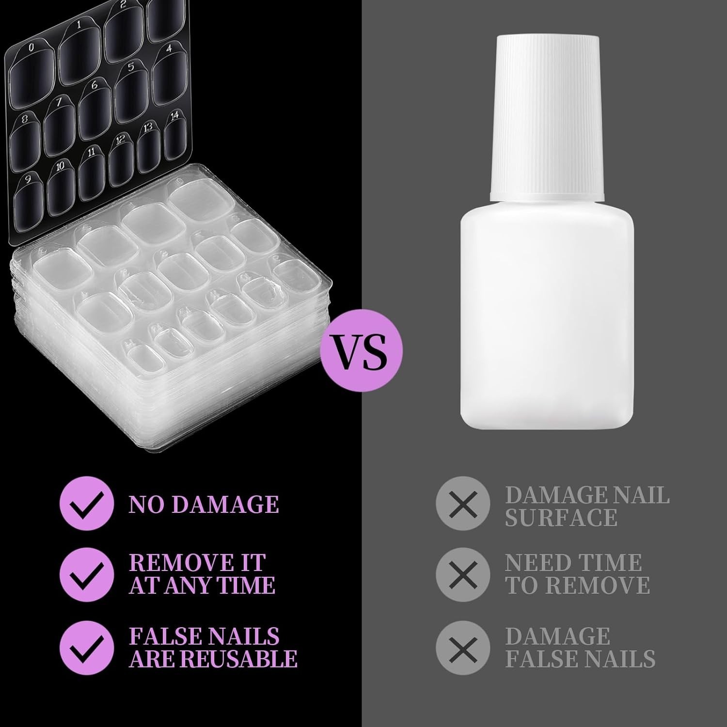 600pcs Press on Nail Adhesive Tabs, 15 Sizes of Nail Stickers for Press ons, …