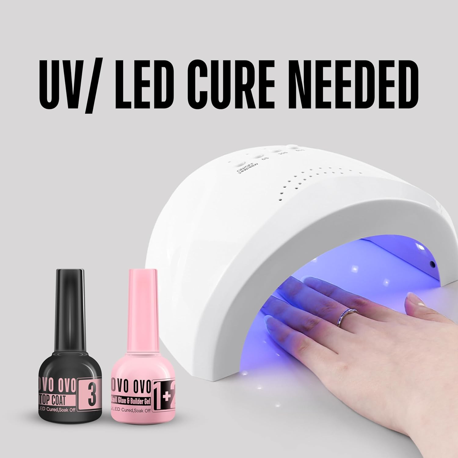 French Tip Solution Kit, Including One Muti-Function UV Nail Glue (Also Can Work